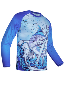 Maillot de pêche Performance à manches longues personnalisé pour hommes Chemise à séchage rapide Anti-UV légère et respirante Protection UPF 50 100% - Product Image 3