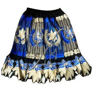 Ventes en gros de jupes tribales polynésiennes brodées sur mesure, jupe féminine de Pohnpei, motif floral, taille élastique, jupes décontractées d'inspiration insulaire - Product Image 1