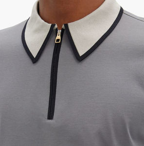 Camiseta OEM con logotipo personalizado, Camiseta lisa de manga corta de golf de alta calidad, Polo transpirable de secado rápido sin costuras para hombre - Product Image 3