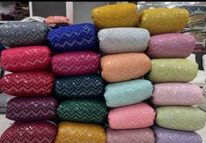 High Quality Exclusive Cotton Georgette Fabric Knitted Dress Material with Embroidery Sequence for Suits Available Export Price - Product Image 3