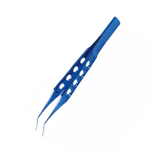 Pince manuelle professionnelle Hoskin pour la fixation de micro-sutures, en titane bleu, à pointe angulaire, réutilisable pour la suture chirurgicale et l'usage médical - Product Image 3