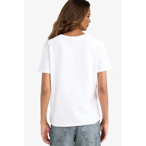 T-shirt Basic con collo da bicicletta a manica corta da donna - Product Image 2