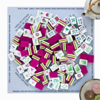 Jeu de Mahjong Américain Professionnel - Règles NMJL - 160 Tuiles Acryliques Vertes à 4 Couches avec Tapis Art Déco - Édition de Luxe