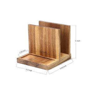 Porte-serviettes en bois avec salière et poivrière Caddy, adapté pour la cuisine, le restaurant, le bar, le bureau, les fêtes, la décoration intérieure - Product Image 2