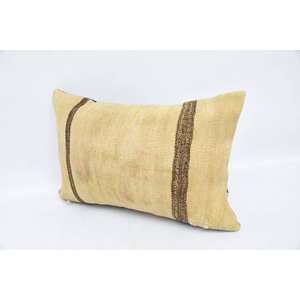 Beige Wool Kantha Patchwork <b>Pillow</b> 16x24 Inch Luxury Rustic Fluffy Floral <b>Throw</b> <b>Pillow</b> for Bedding Floor Woven Square Vintage - Product Image 4