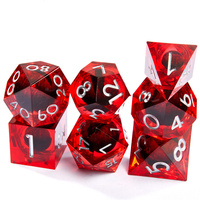 Jeu de dés à noyau liquide transparent Red Longan Dice Convient aux dés Dnd Rpg
