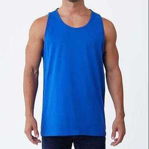 Débardeurs de gymnastique pour hommes, doux et durables, respirants, en spandex tricoté/coton pour la musculation, tenue décontractée, couleur rouge - Product Image 1