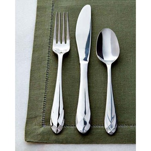 Venta al por mayor de cubiertos para restaurante, juegos de cubiertos de oro rosa, juego de cubiertos de boda de acero inoxidable con mango afilado redondo largo reutilizable - Product Image 3