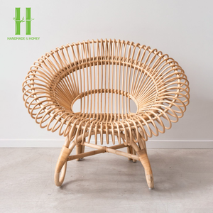 Vietnam Manufactured <b>Rustic</b> Rattan Leisure <b>Dining</b> <b>Chair</b> Natural Boho Vintage Home Furniture for Hotel Outdoor Villa Use - Product Image 5
