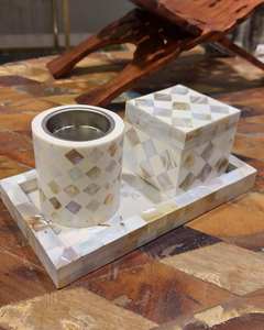 Petit cadeau Nouveau design Plateau de service rond en nacre Plateau en bois avec mubkhar et mop Coffret pour mariages et ramadan - Product Image 5