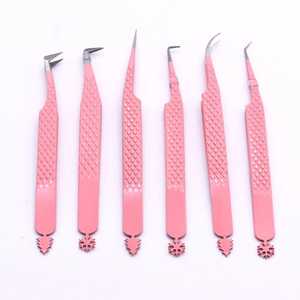 แหนบต่อขนตาปลายแหลมปลายแหลมแบบแยกตามแบบสแตนเลสเนื้อเรียบกันแม่เหล็ก10มม. - Product Image 2