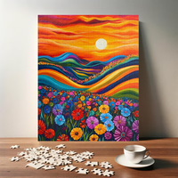Fabricant de puzzles en bois DIY personnalisés Flower Hill |   501-1000 pièces de puzzle en papier pour la vente en gros et les cadeaux