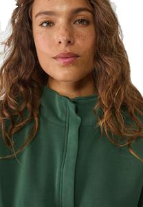 เสื้อสเวตเตอร์แบบสัมผัสนุ่มของผู้หญิงขวดสีเขียวมีฮู้ดคอสูงปักแขนยาวสำหรับใช้ในยิมฤดูหนาว - Product Image 2