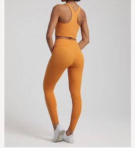 OEM Custom 2024 Yoga Wear Workout Sportswear Gym Fitness Sets Women Two Piece Scrunch Butt Leggings & Tank Top <b>Racer</b> <b>Bra</b> Set - Product Image 6