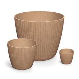 Pot de fleurs rond Lamia ECO en bois 15,8 cm marron - Product Image 2