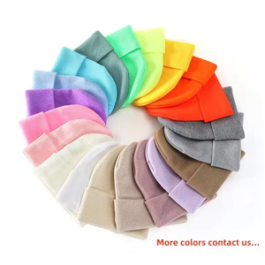 Wholesale Solid Colorful Outdoor Warm Winter Beanie Custom Logo Women <b>Men</b> Fisherman Classic Cuffed Ski Style Knitted Beanies <b>Hat</b> - Product Image 5