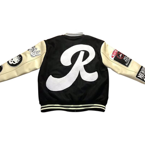 Chaqueta Universitaria Personalizada con Logotipo Bordado, Mangas de Cuero, Chaqueta Universitaria de Lana con Letras, Chaqueta de Béisbol para Hombre, Chaqueta Universitaria para Hombre - Product Image 6