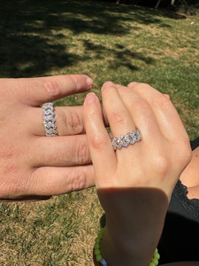 Người Đàn Ông Của & Phụ Nữ Của Hip Hop Ban Ban Ban 8Mm Cuba Liên Kết Vòng 925 Bất 925 Bạc Với Iced Moissanite Prong Thiết Kế - Product Image 2