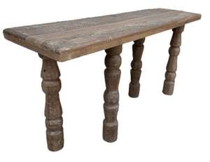 Consola de ruedas 142 Acabado de hierro fundido de madera de teca recuperada Patina natural Acabado de hierro de alta calidad en venta al por mayor - Product Image 1