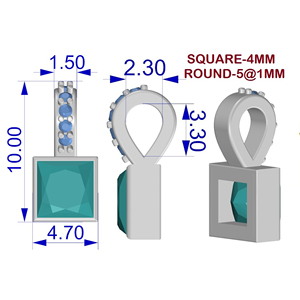 Natural <b>Peridot</b> and Zircon 10mm Square Shape Sterling Silver Gold Plated Bezel Setting Romantic Gift <b>Pendant</b> - Product Image 6