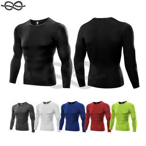 Chemises de compression à manches longues pour hommes couche de base entraînement à séchage rapide t-shirts sport course à pied respirant évacuation de l'humidité - Product Image 5