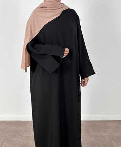 Abaya de prière islamique turque de luxe, élégante, en soie noire de Dubaï, anti-plis, personnalisée, vente en gros, vêtement musulman traditionnel - Product Image 2