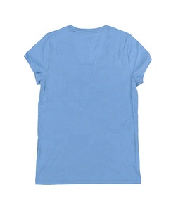 Camiseta de manga media con cuello redondo para mujer, ropa informal 100% de algodón/poliéster de alta calidad, bordada con logotipo de impresión personalizada - Product Image 2