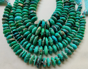 100% Natural Arizona turquesa Rondell forma cuentas, turquesa suave Rondell cuentas, 8 pulgadas Arizona turquesa piedras preciosas cuentas - Product Image 1