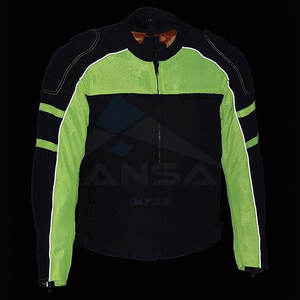 Chaqueta de Motociclista de Malla Blindada para Hombre, Color Negro, Cortavientos, Transpirable, Chaqueta de Motociclista con Ventilación, Negro-Neón-Verde - Product Image 3