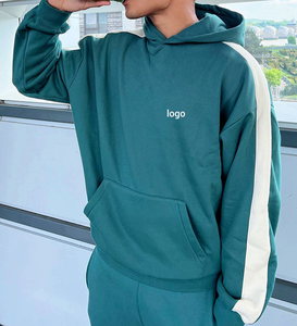 Conjunto de sudadera con capucha y logotipo personalizado de buena calidad, chándal de diseñador de algodón para hombre, chándal en blanco de manga larga - Product Image 5