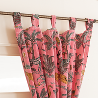 Rideaux en velours de luxe élégants à imprimé animal, occultants à 100 %, écologiques, insonorisants, style pastoral, panneaux de fenêtre roses pour chambre à coucher