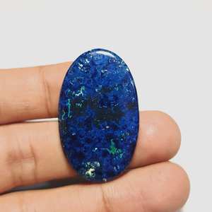 3A + คุณภาพ Cabochons 100% ธรรมชาติ Azurite พลอยหลวมรูปไข่อัญมณีแท้และหินสําหรับเครื่องประดับทําใช้ขายส่ง - Product Image 4