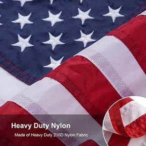 USA Made 12x18 Inches American <b>Flag</b> with 50 Stars Embroidery Small Nautical Boat Ensign with 2 Brass Grommets Heavy - Product Image 6