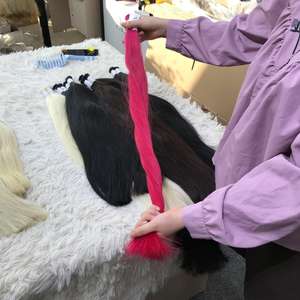 Hot Pink 100% Cabello virgen a granel Cabello humano crudo liso natural de alta calidad Un donante - Product Image 3