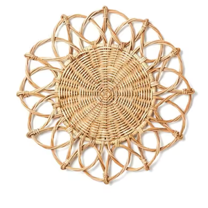 Superventas, alta calidad, hecho a mano, cargador de ratán, placa, flor, flecos, manteles individuales de ratán, directo de Vietnam, artesanías de mimbre - Product Image 2