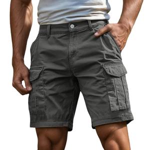 Shorts cargo pour hommes en toile, style streetwear, séchage rapide et respirant, tendance rétro, coupe ample, été 2025, MS-SH-1442 - Product Image 3