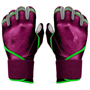 Custom <b>Top</b> Quality Heavy Duty Adjustable and Comfortable Cabretta Letather Soft Baseball Batting Gloves Leather Gloves - Product Image 4
