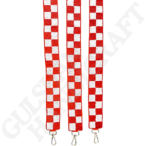 Sangle de sac à main perlée multicolore Tennessee Checkered College Texas Game Day Clear Handbag Replacement Strap Cotton 49x1.75 - Product Image 5