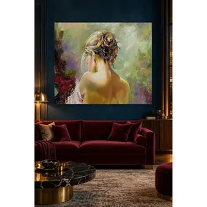 Fida, femme avec chignon, vue de dos, peinture à l'huile, portrait, impression sur toile - Product Image 2