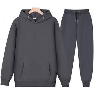 Sudadera personalizada de algodón orgánico Crop Top Jogger Pantalones Sudadera 2 piezas Jogging Chándal Sudadera con capucha Conjunto Chándal para hombres - Product Image 6