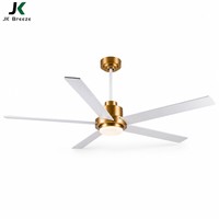 Ventilador de Techo de 60 Pulgadas con 5 Aspas, Luz LED, Control Remoto, 3 Colores Atenuables, Motor Metálico, Ventilador Interior Moderno