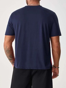 เสื้อยืดโอเวอร์ไซส์สตรีทแวร์ผู้ชาย ผ้าฝ้าย 100% คุณภาพสูง ลายบล็อกสีสันสดใส สไตล์ลำลอง ฮิปฮอป แฟชั่นทันสมัย - Product Image 2