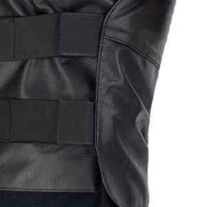 Chaleco de Cuero para Motocicleta con Botones y Logotipo Personalizado, para Hombre, Otoño, Cálido, 100% Cuero Genuino, Ligero, Impermeable, Cortavientos, Transpirable, Cuello en V - Product Image 4