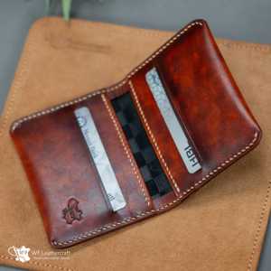 WF Leathercraft No. 85 Slim Ever Credit <b>Card</b> <b>Wallet</b> Handmade Full-grain Vegetable Tan Leather Hand Stitched Fair Trade Made - Product Image 1