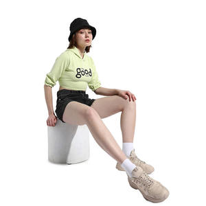 Sudadera Deportiva Corta para Mujer para Entrenamientos, Sudadera Corta Cómoda para Mujer para Usar Todo el Día - Product Image 3