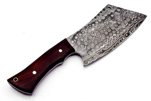 Couteau damas professionnel sur mesure | couteau couperet de haute qualité avec poignée confortable et étui en cuir - Product Image 3