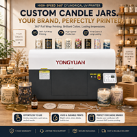 Impresora UV Cilíndrica de Alta Velocidad de 360 Grados para Impresión Rotativa de Frascos de Velas, Máquina de Impresión de Botellas con Envoltura Completa CMYK, Barniz Blanco