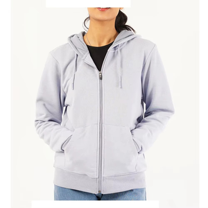 Sweat à capuche zippé pour femme, streetwear d'hiver, OEM, polaire épaisse à grammage élevé, logo frontal, prix de gros, sweat à capuche pour l'exportation - Product Image 1