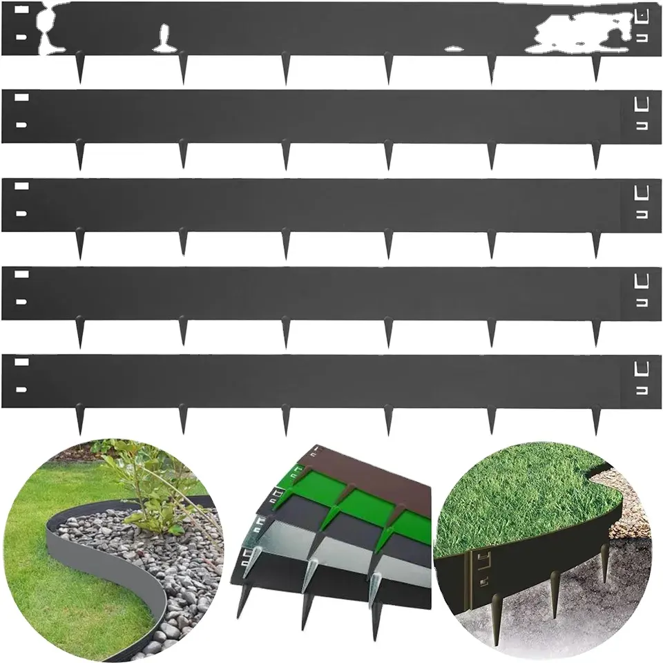 Гибкая металлическая окантовка для сада, садовые клумбы, набор для ландшафтной окантовки, стальной приподнятый край, металлический декор для улицы, OEM ODM