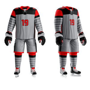 Ropa de hombre vendedora caliente uniforme de hockey sobre hielo logotipo personalizado completo uniforme de hockey sobre hielo de hombre en precio barato transpirable OEM - Product Image 4